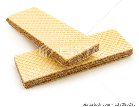 chocolate wafers on a white isolated background chocolate wafers on a white isolated background 138080285