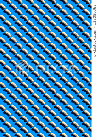 Peanut pattern on blue background, top view colorful food flat lay texture Peanut pattern on blue background, top view colorful food flat lay texture 138080365