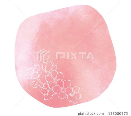 手繪櫻花與水彩標題模板 138080373