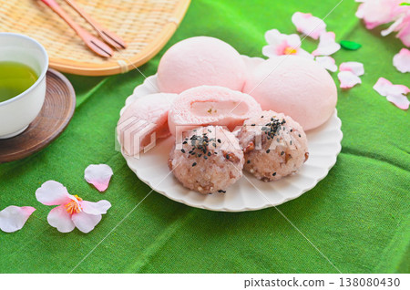 櫻花饅頭和赤半大萩 櫻花饅頭和赤半大萩 138080430