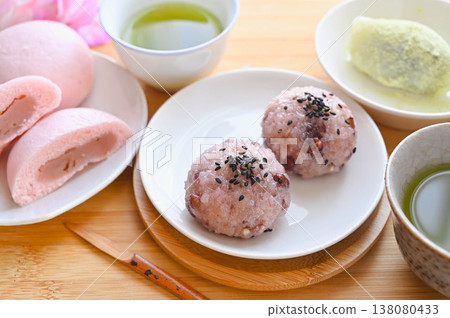 櫻花饅頭和赤半大萩 櫻花饅頭和赤半大萩 138080433