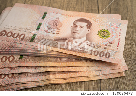 Thai baht banknote money, investment economy, accounting business and banking. Thai baht banknote money, investment economy, accounting business and banking. 138080478