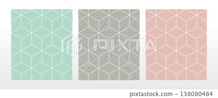 Set of abstract geometric patterns. Seamless vector backgrounds. Colored ornaments Graphic modern patterns Simple lattice graphic design Set of abstract geometric patterns. Seamless vector backgrounds. Colored ornaments Graphic modern patterns Simple lattice graphic design 138080484