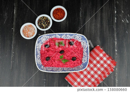 Healthy Beetroot Yogurt Dip with Garlic and Dill in a Bowl Healthy Beetroot Yogurt Dip with Garlic and Dill in a Bowl 138080660