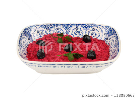 Healthy Beetroot Yogurt Dip with Garlic and Dill in a Bowl Healthy Beetroot Yogurt Dip with Garlic and Dill in a Bowl 138080662