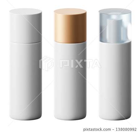 Cosmetic cream jars in three different designs are shown on a clear background. The jars are suitable for product mockup and branding purposes. Each jar has a unique cap style Cosmetic cream jars in three different designs are shown on a clear background. The jars are suitable for product mockup and branding purposes. Each jar has a unique cap style 138080992