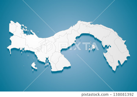Creative map country Panama divided on regions Creative map country Panama divided on regions 138081392