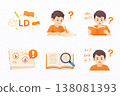 Illustration of a child with a learning disability (LD). 138081393
