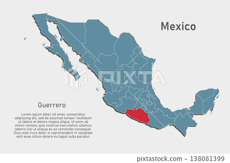 Vector map of Mexico - Guerrero State 138081399