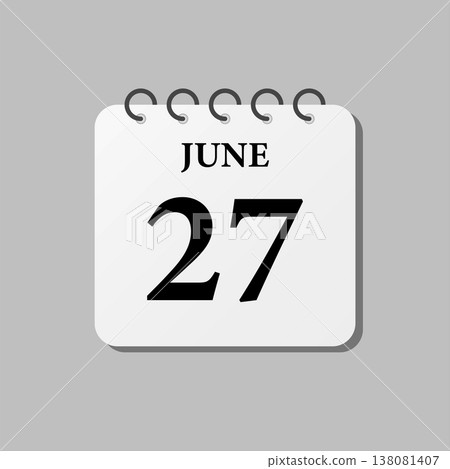 Icon page calendar day - 27 June Icon page calendar day - 27 June 138081407