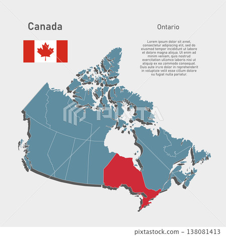 Vector map of Canada - Ontario Province 138081413