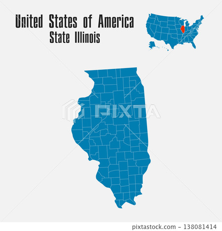 Vector map of the USA - State Illinois Vector map of the USA - State Illinois 138081414