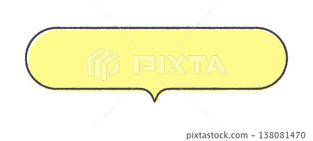Simple handwritten black border with a yellow speech bubble - a pop and stylish frame with horizontal copy space. Simple handwritten black border with a yellow speech bubble - a pop and stylish frame with horizontal copy space. 138081470