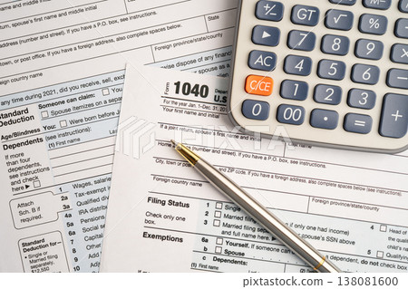 Tax form 1040 U.S. Individual Income Tax Return, business finance. 138081600
