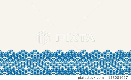 波浪海洋插畫背景 波浪海洋插畫背景 138081637