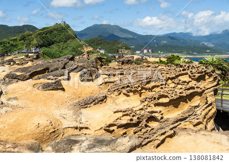 Beautiful view of the Yehliu Geopark. Yehliu is a cape located in Wanli, New Taipei City, Taiwan. 138081842