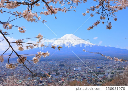 山梨縣荒倉山淺間神社:富士山與櫻花,2025年春季 山梨縣荒倉山淺間神社:富士山與櫻花,2025年春季 138081978