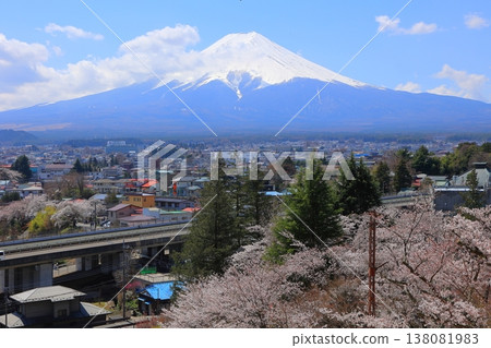 Yamanashi Prefecture, Arakurayama Sengen Shrine: Mount Fuji and cherry blossoms, Spring 2025 138081983