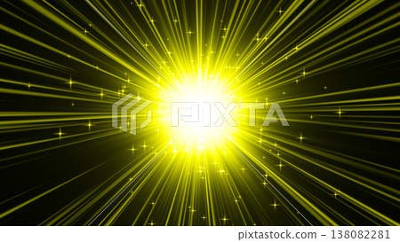 中心星光傾瀉而出,匯聚成線,背景為自由空間(黃色)。 中心星光傾瀉而出,匯聚成線,背景為自由空間(黃色)。 138082281