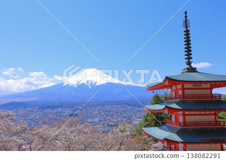 Yamanashi Prefecture, Arakurayama Sengen Shrine, Chureito Pagoda, Mt. Fuji and cherry blossoms, Spring 2025 Yamanashi Prefecture, Arakurayama Sengen Shrine, Chureito Pagoda, Mt. Fuji and cherry blossoms, Spring 2025 138082291