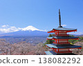 Yamanashi Prefecture, Arakurayama Sengen Shrine, Chureito Pagoda, Mt. Fuji and cherry blossoms, Spring 2025 138082292