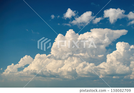 Rain clouds forming on blue Florida sky. Colorful summer skyscape 138082709