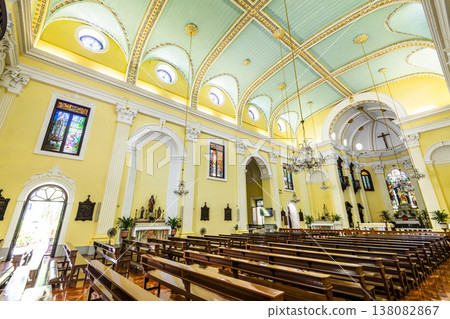 Interior view of St. Lawrence's church in Macau, The place is part of the UNESCO World Heritage. Interior view of St. Lawrence's church in Macau, The place is part of the UNESCO World Heritage. 138082867