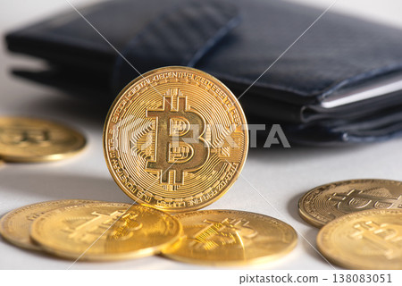 Cryptocurrency coins in wallet, Bitcoin, Ethereum Cryptocurrency coins in wallet, Bitcoin, Ethereum 138083051