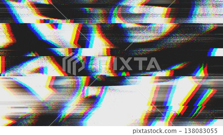 Glitch VHS Texture with Chromatic Aberration and Scanlines Glitch VHS Texture with Chromatic Aberration and Scanlines 138083055