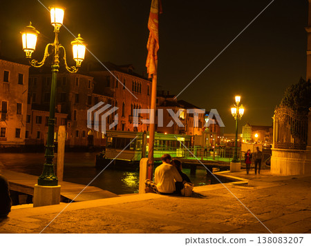 Landscape with Rialto Bridge and gondola Grand Canal in Venice, Italy, Europe. Landscape with Rialto Bridge and gondola Grand Canal in Venice, Italy, Europe. 138083207