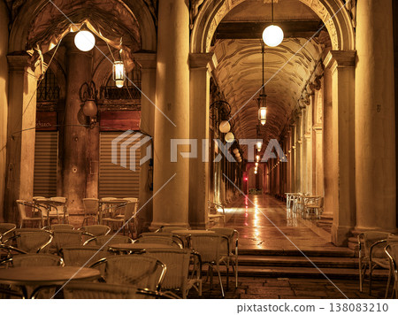 Landscape with Rialto Bridge and gondola Grand Canal in Venice, Italy, Europe. 138083210