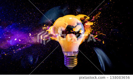 Exploding light bulb real high speed photo 138083656