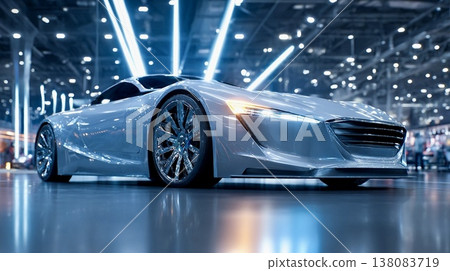 一款具有未來主義設計的豪華跑車 138083719
