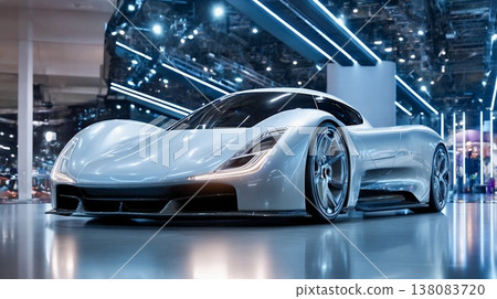 一款具有未來主義設計的豪華跑車 138083720