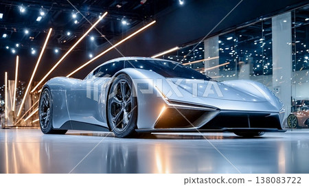 一款具有未來主義設計的豪華跑車 138083722