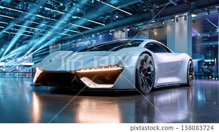 一款具有未來主義設計的豪華跑車 138083724