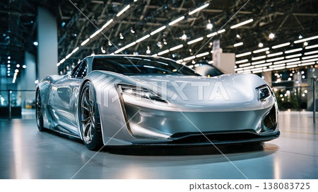 一款具有未來主義設計的豪華跑車 138083725