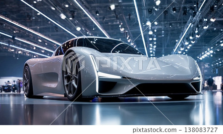一款具有未來主義設計的豪華跑車 138083727