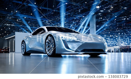 一款具有未來主義設計的豪華跑車 138083729