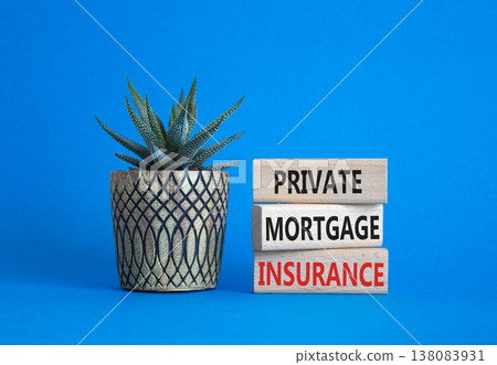Private Mortgage Insurance symbol. Wooden blocks with words Private Mortgage Insurance. Beautiful blue background with succulent plant. Business concept. Copy space. Private Mortgage Insurance symbol. Wooden blocks with words Private Mortgage Insurance. Beautiful blue background with succulent plant. Business concept. Copy space. 138083931