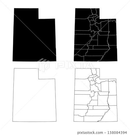 Utah State Outline and Solid Fill Map Set. Utah State Outline and Solid Fill Map Set. 138084394