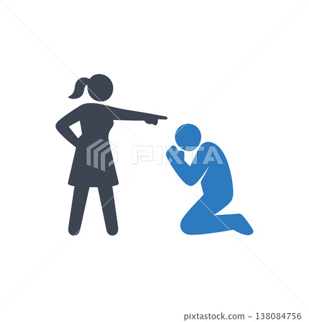 Demeaning Authority and Begging Icon Demeaning Authority and Begging Icon 138084756
