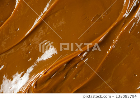 Boiled condensed milk texture or dulce de leche background Boiled condensed milk texture or dulce de leche background 138085794