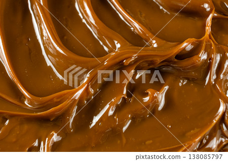 Macro of sweet caramel cream texture Macro of sweet caramel cream texture 138085797