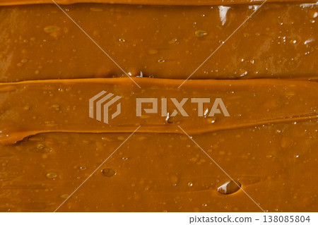 Boiled condensed milk texture or dulce de leche background 138085804