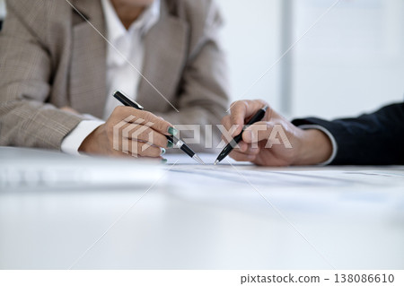 Business people in a team meeting work professionally at the office 138086610