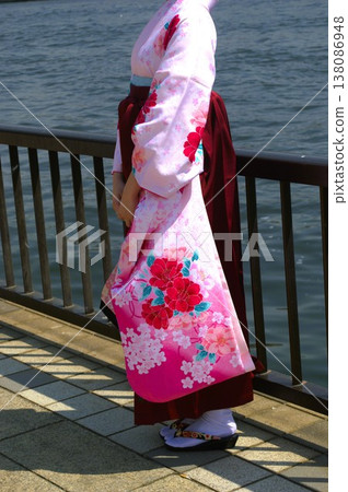 Formal kimono and hakama Formal kimono and hakama 138086948