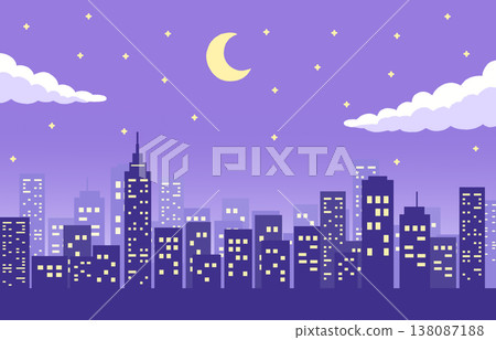 Night sky and cityscape background, night view, cityscape, purple 138087188