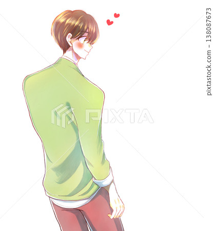 男人，背影，微笑，愛 138087673