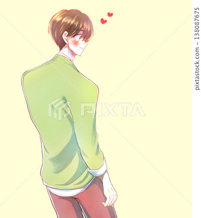 Man, back view, smiling, love 138087675